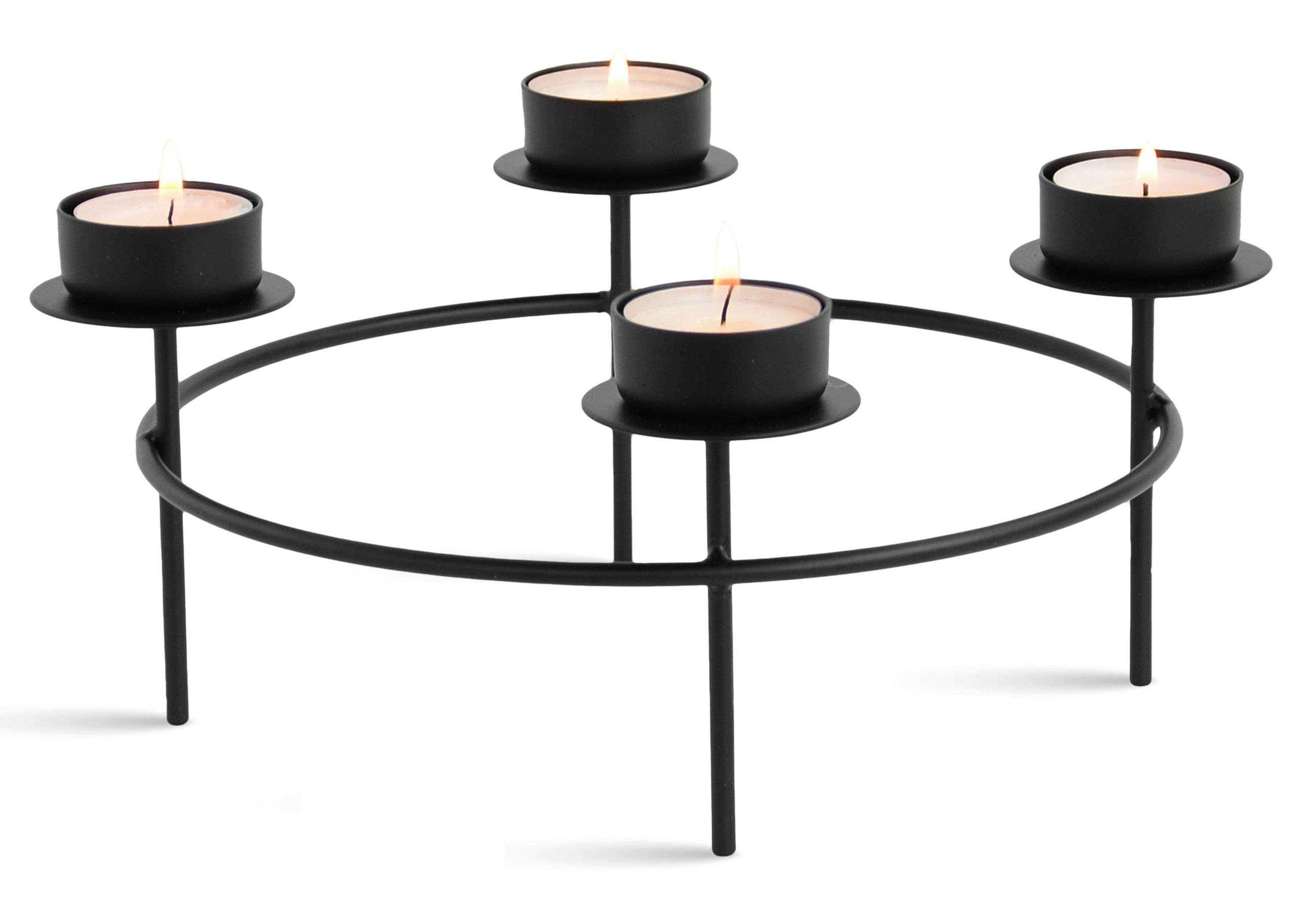 TEELICHTHALTER  - Schwarz, Basics, Metall (22,5/22,5/13cm) - X-Mas