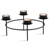 TEELICHTHALTER  - Schwarz, Basics, Metall (22,5/22,5/13cm) - X-Mas