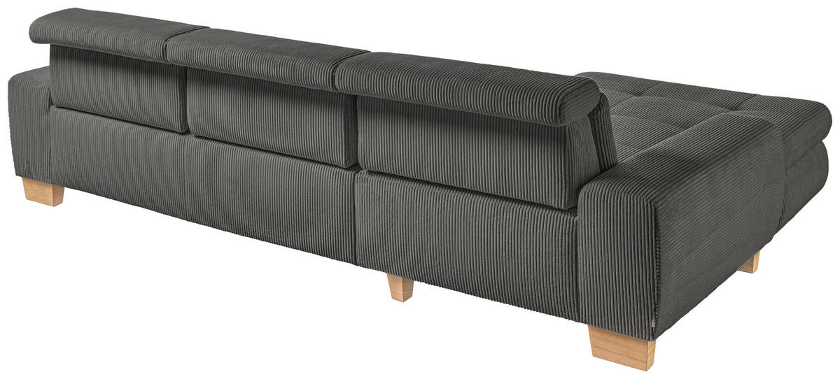 ECKSOFA Anthrazit Cord  - Eiche Bianco/Anthrazit, KONVENTIONELL, Holz/Textil (195/307cm) - SetOne by Musterring