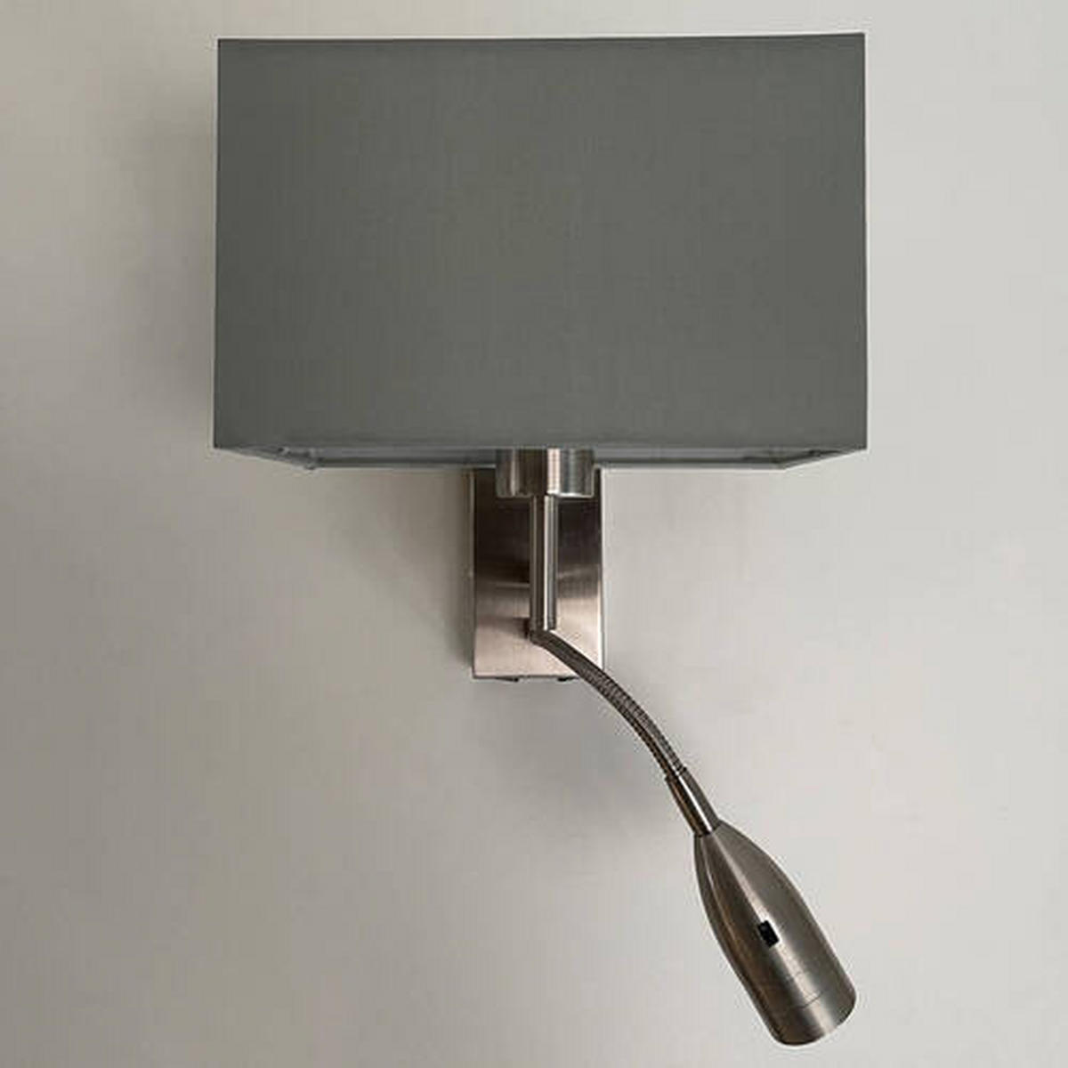 WANDLEUCHTE Dream 25/38 cm   - Grau/Nickelfarben, MODERN, Textil/Metall (25/38cm) - Fischer & Honsel
