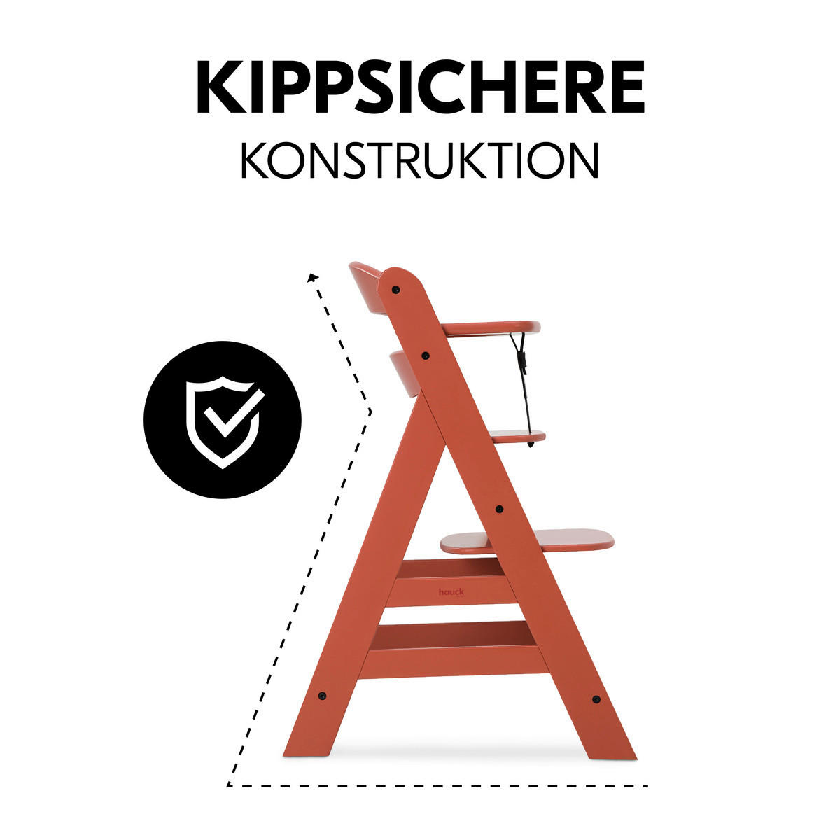 HOCHSTUHL ALPHA +  - Terracotta, Basics, Holz (56/77/48cm) - Hauck