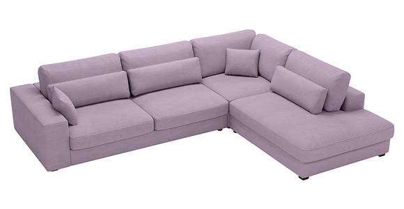 ECKSOFA in Cord Violett  - Violett/Schwarz, KONVENTIONELL, Kunststoff/Textil (314/250cm) - Carryhome