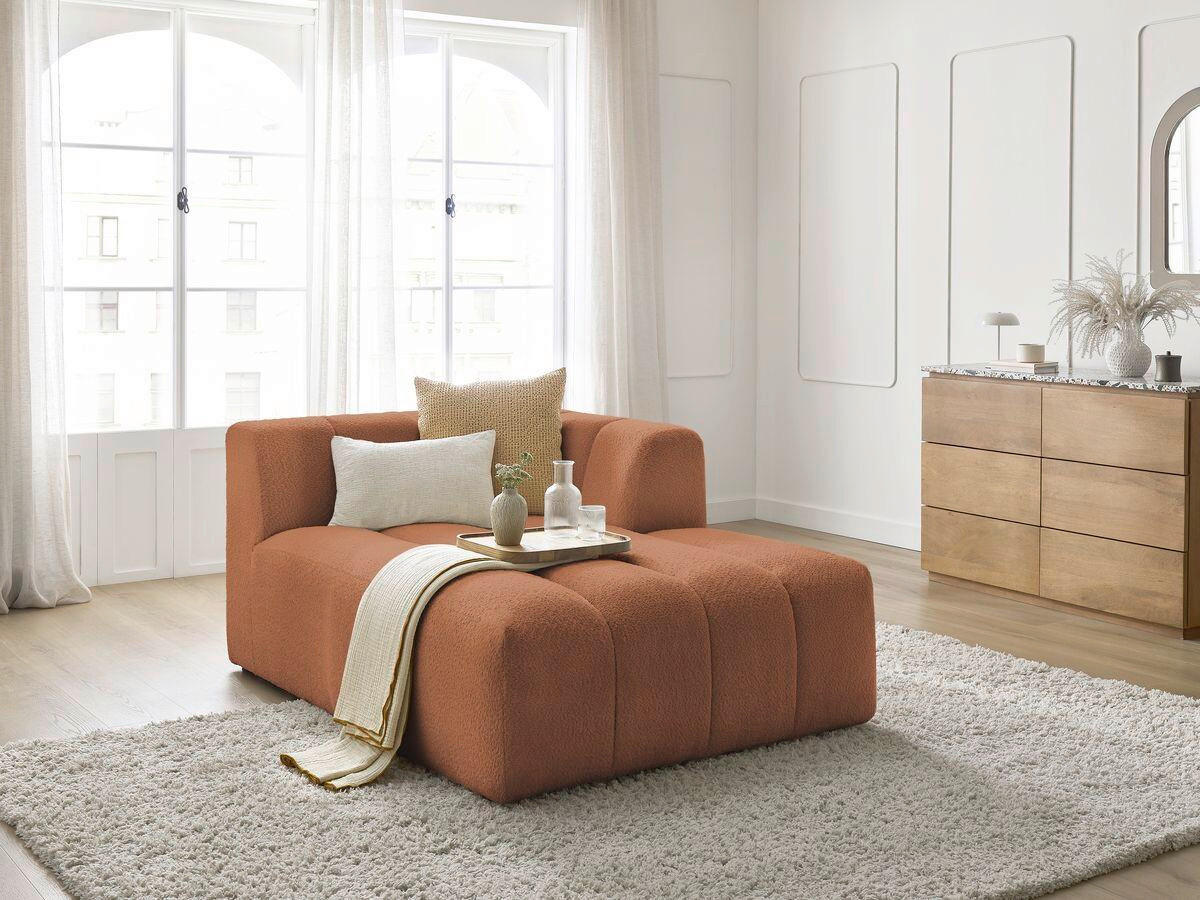 SOFAELEMENT ANNECY Bouclé Orange  - Schwarz/Orange, MODERN, Kunststoff/Textil (120/72/170cm)