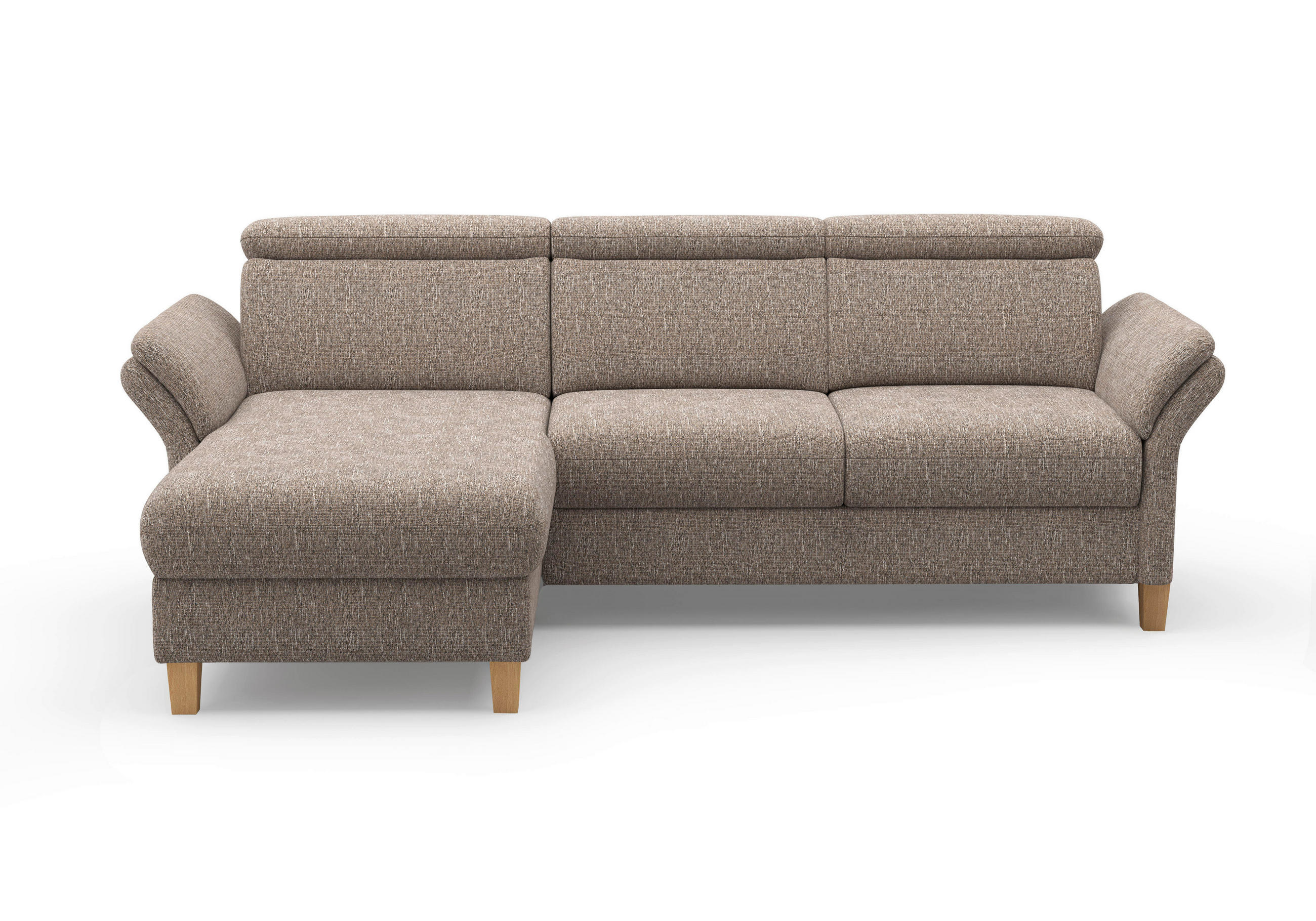 ECKSOFA GLENDALE E Cappuccino Chenille  - Eichefarben/Cappuccino, KONVENTIONELL, Holz/Textil (166/253cm) - Sit & More