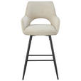 BARHOCKER Cord Schwarz, Beige Eisen Stoffauswahl, inklusive Armlehnen  - Beige/Schwarz, Design, Textil/Metall (56/110/58cm) - Hom`in