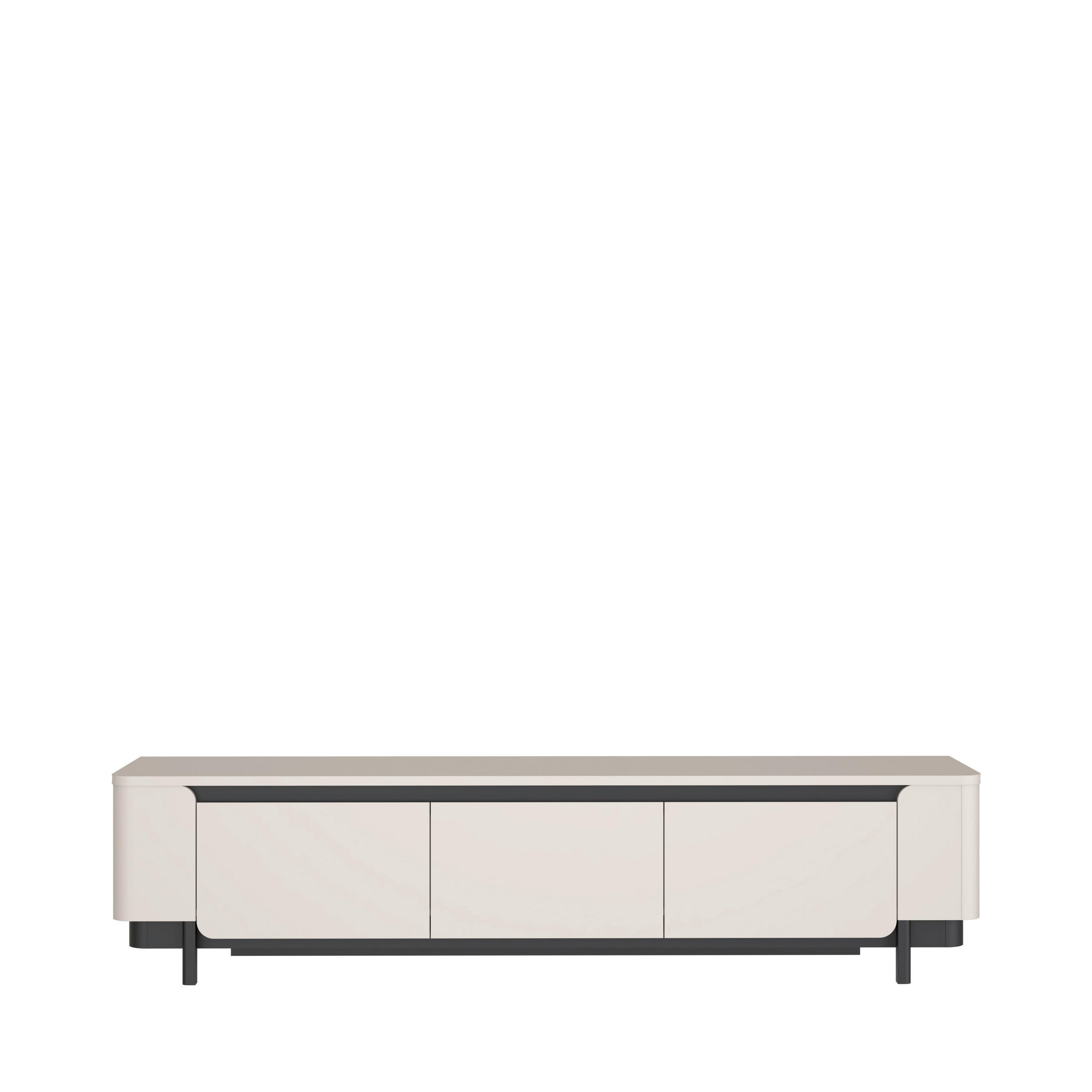 Comodă Tv 204,9/49,1/44,8 cm  - nisipiu/negru, Design, material pe bază de lemn (204,9/49,1/44,8cm) - Hom`in