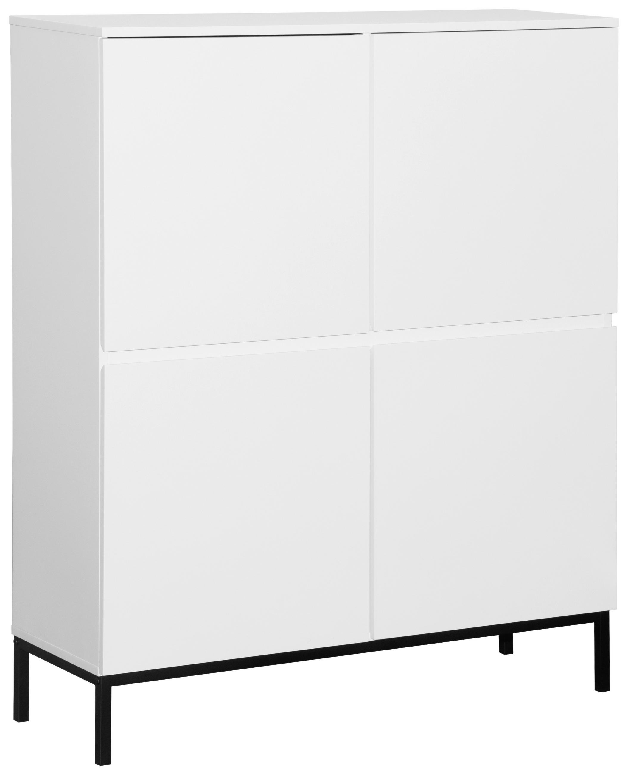 HIGHBOARD  in 100/122/35 cm  - Schwarz/Weiß, Design, Holzwerkstoff/Metall (100/122/35cm) - Hom`in