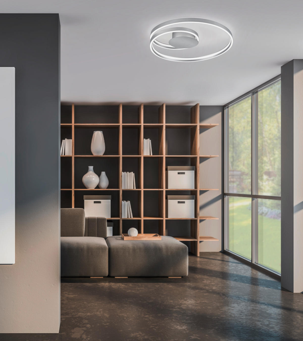 LED-DECKENLEUCHTE 72/12 cm    - Nickelfarben, Design, Metall (72/12cm) - Cinque