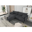 ECKSOFA in Cord Dunkelgrau  180/253 cm  - Dunkelgrau/Schwarz, KONVENTIONELL, Textil/Metall (180/253cm) - Carryhome