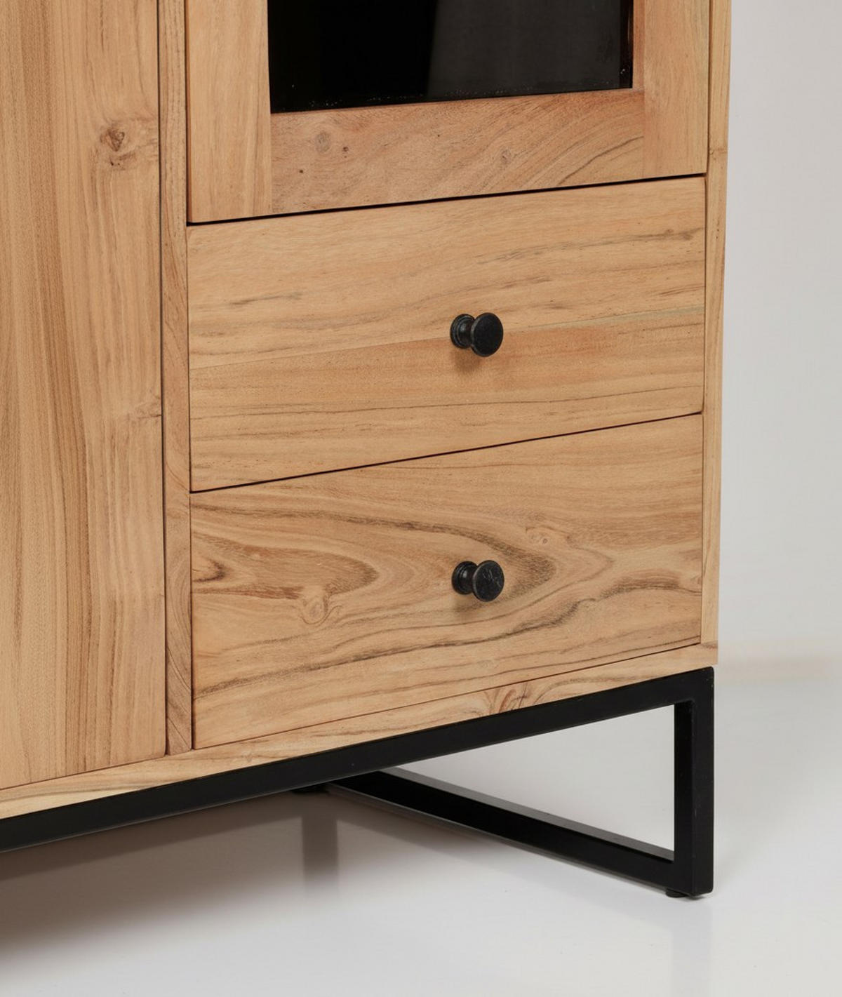 HIGHBOARD  in 105/146/41,5 cm  - Schwarz/Naturfarben, Design, Glas/Holz (105/146/41,5cm) - Livetastic