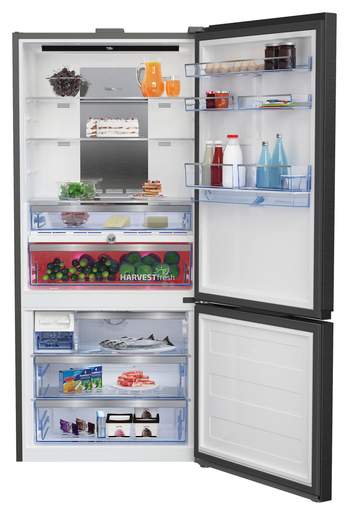 KÜHL-GEFRIER-KOMBINATION KG730  - Grau, Metall (83,2/191,5/74,7cm) - Beko