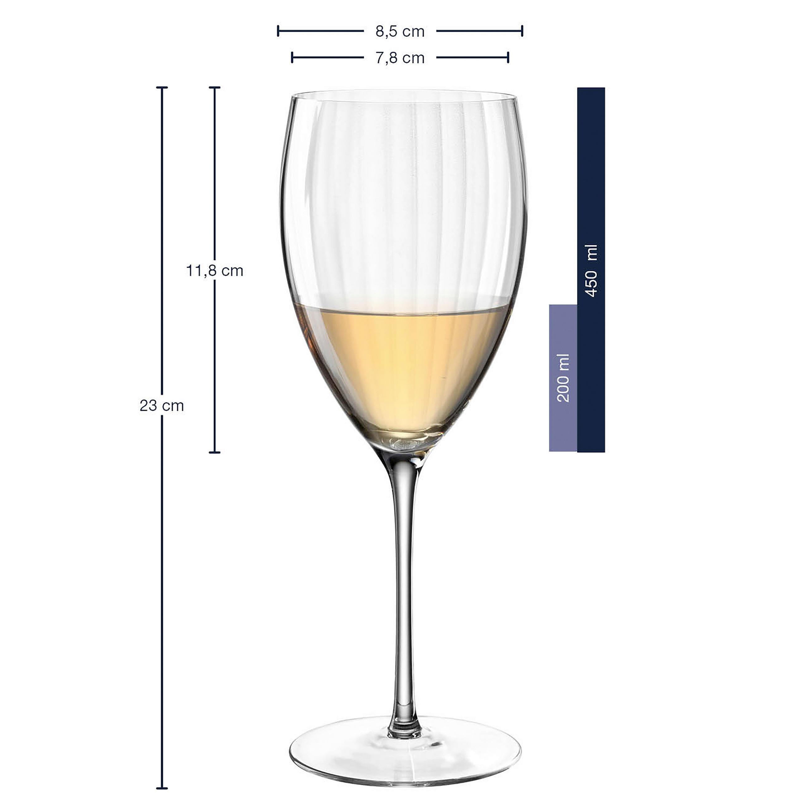 POHÁR NA BIELE VÍNO - priehľadné, Trend, sklo (450ml) - Leonardo
