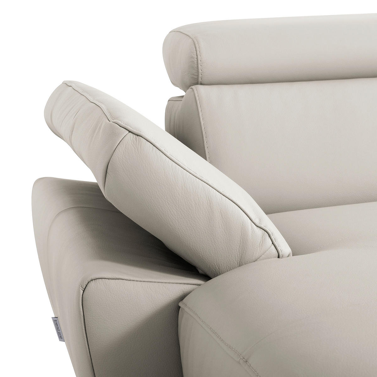 ECKSOFA Lederlook Echtleder Platinfarben  - Platinfarben/Schwarz, Design, Leder/Textil (179/252cm) - Livetastic