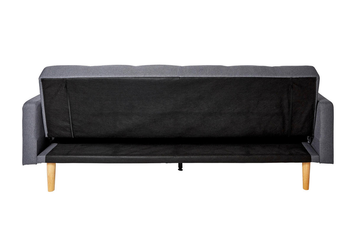 SCHLAFSOFA Webstoff Grau  - Eichefarben/Grau, MODERN, Holz/Textil (213/83/83cm) - Livetastic