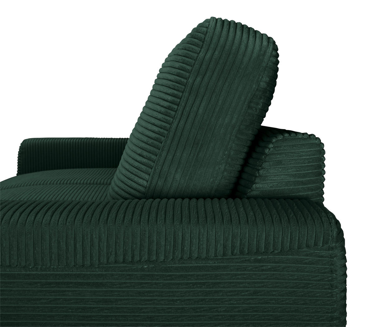 CloseUp von Carryhome ECKSOFA Dunkelgrün Cord.