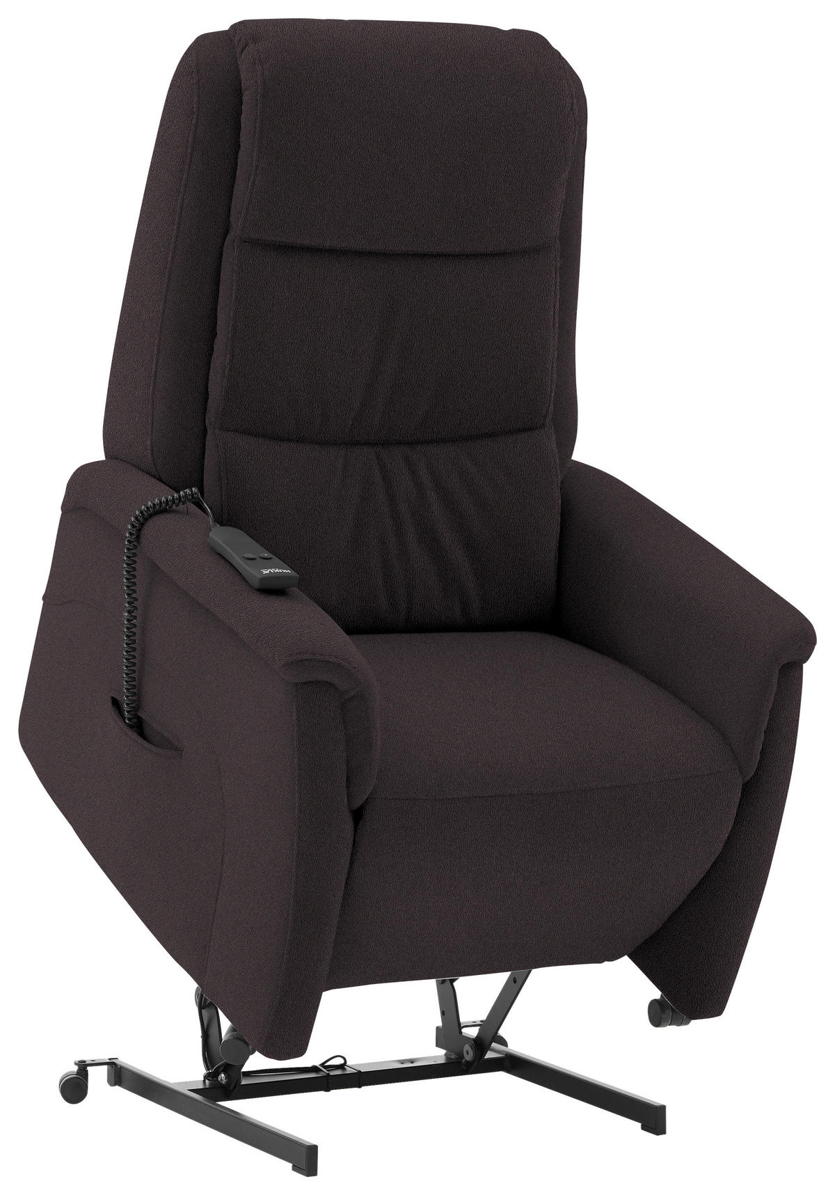 FERNSEHSESSEL Valdera  mit Relaxfunktion, Aufstehhilfe, Rücken echt Mikrofaser Mokka  - Schwarz/Mokka, KONVENTIONELL, Kunststoff/Textil (70/107/88cm) - Livetastic