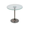 BEISTELLTISCH 45/45/47 cm Nickelfarben rund  - Nickelfarben, Design, Glas/Metall (45/45/47cm) - MID.YOU