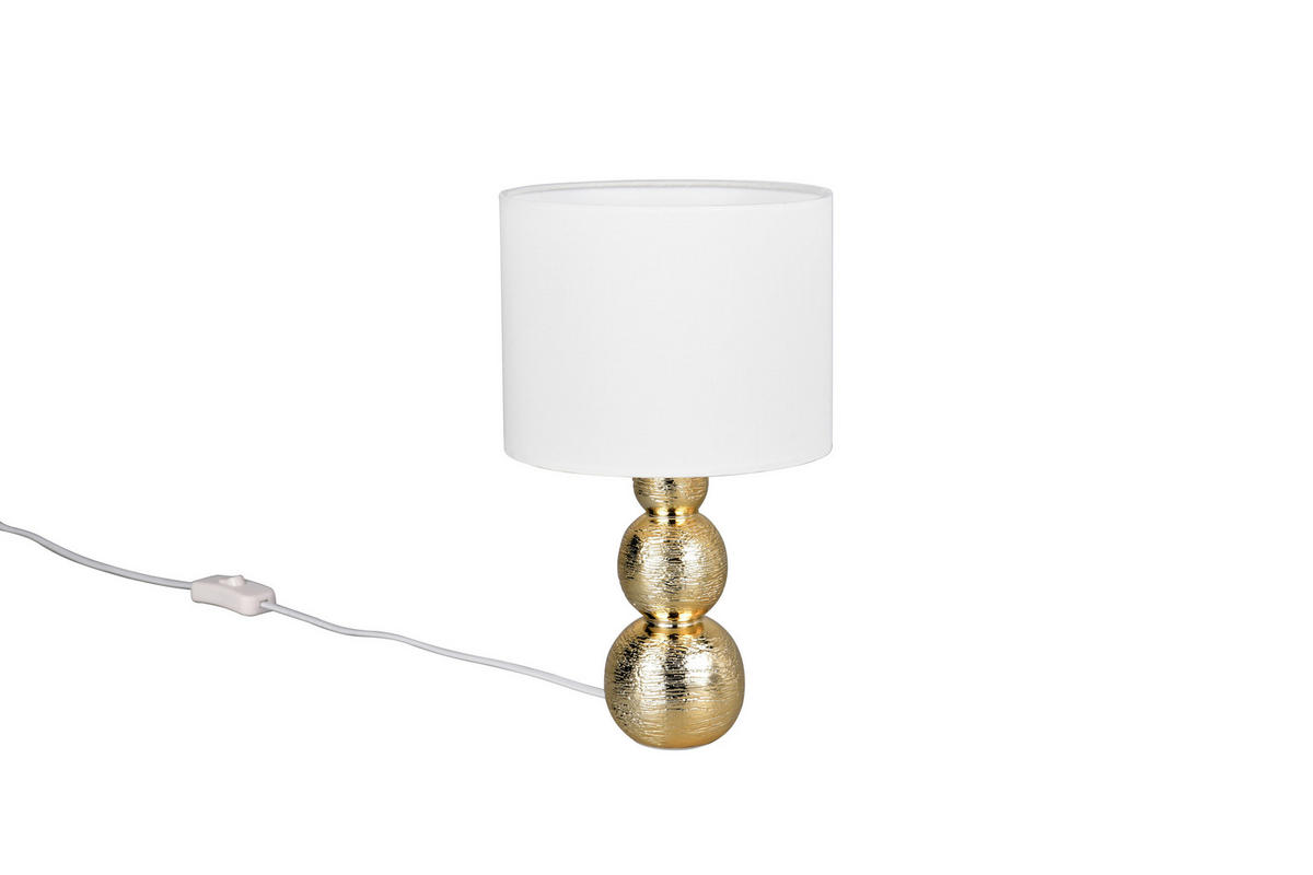TISCHLEUCHTE Lova 17/29 cm  - Goldfarben/Weiß, LIFESTYLE, Keramik/Kunststoff (17/29cm)