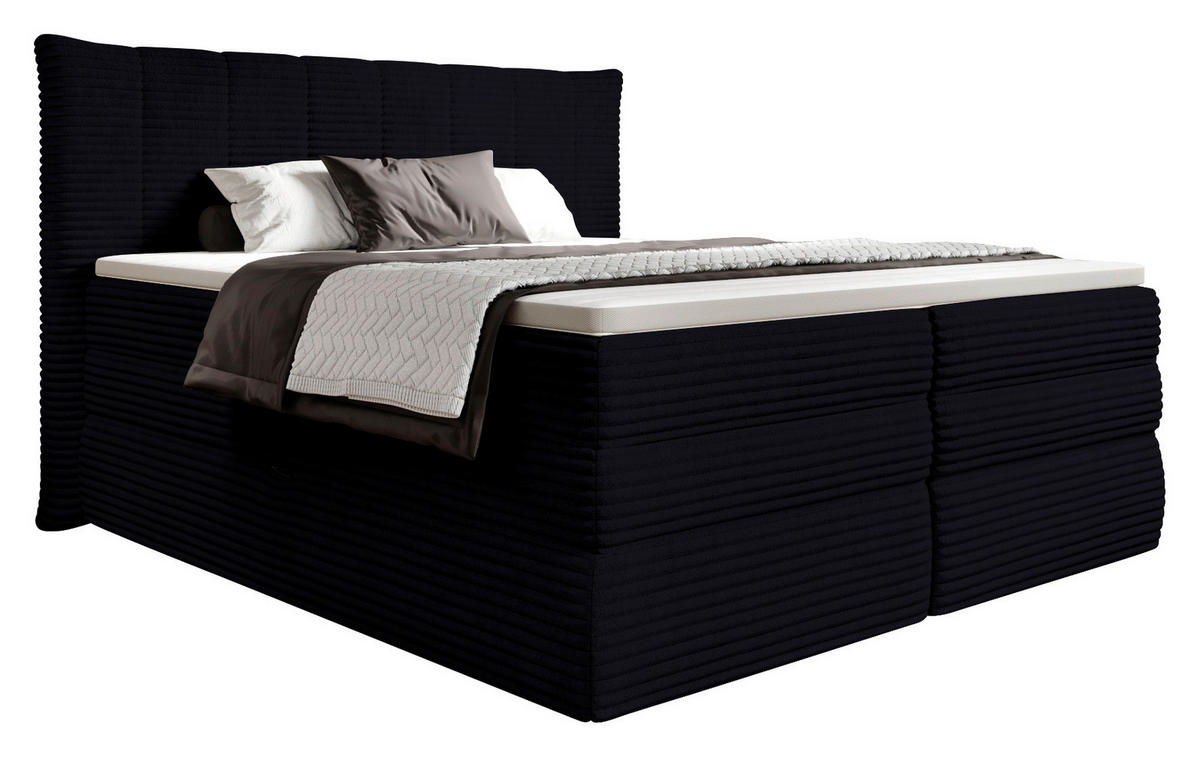 BOXSPRINGBETT 160/200 cm  in Schwarz  - Schwarz, Design, Kunststoff/Textil (160/200cm) - Esposa
