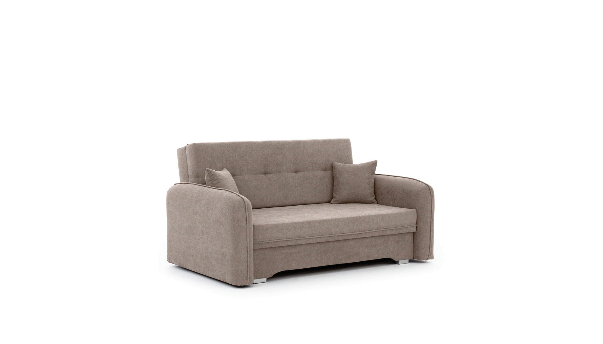 SCHLAFSOFA in Chenille Hellbraun  - Hellbraun/Silberfarben, Design, Kunststoff/Textil (155/105/75cm) - MID.YOU