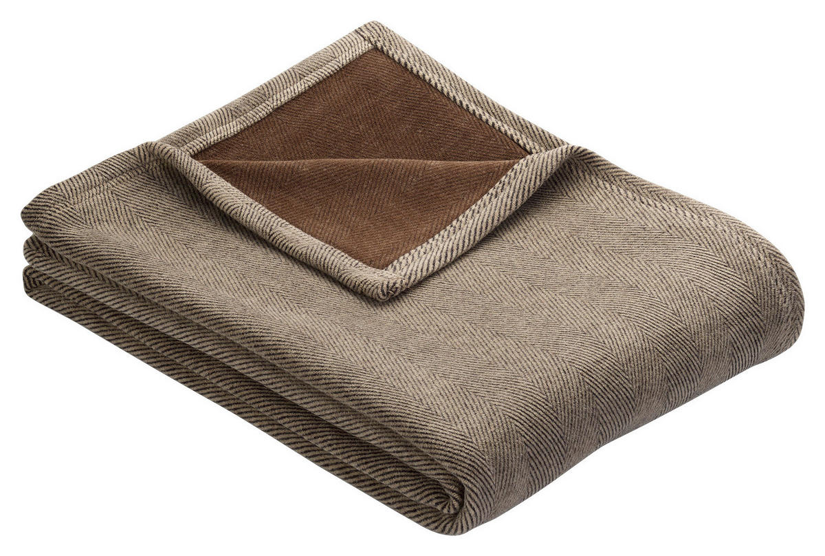 DEKORATIVNA ODEJA  ABERDEEN  150/200 cm       rjava, svetlo rjava  - svetlo rjava/rjava, Basics, tekstil (150/200cm) - Dieter Knoll