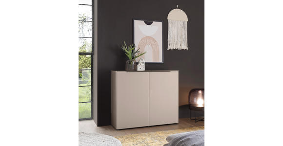 KOMMODE , 100/87/38 cm,  - Kaschmir/Schwarz, Design, Holzwerkstoff/Kunststoff (100/87/38cm) - Voleo