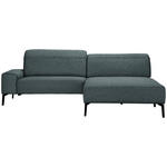 ECKSOFA in Mikrofaser Blaugrau  273/203 cm  - Blaugrau/Schwarz, Design, Textil/Metall (273/203cm) - Johann Jakob