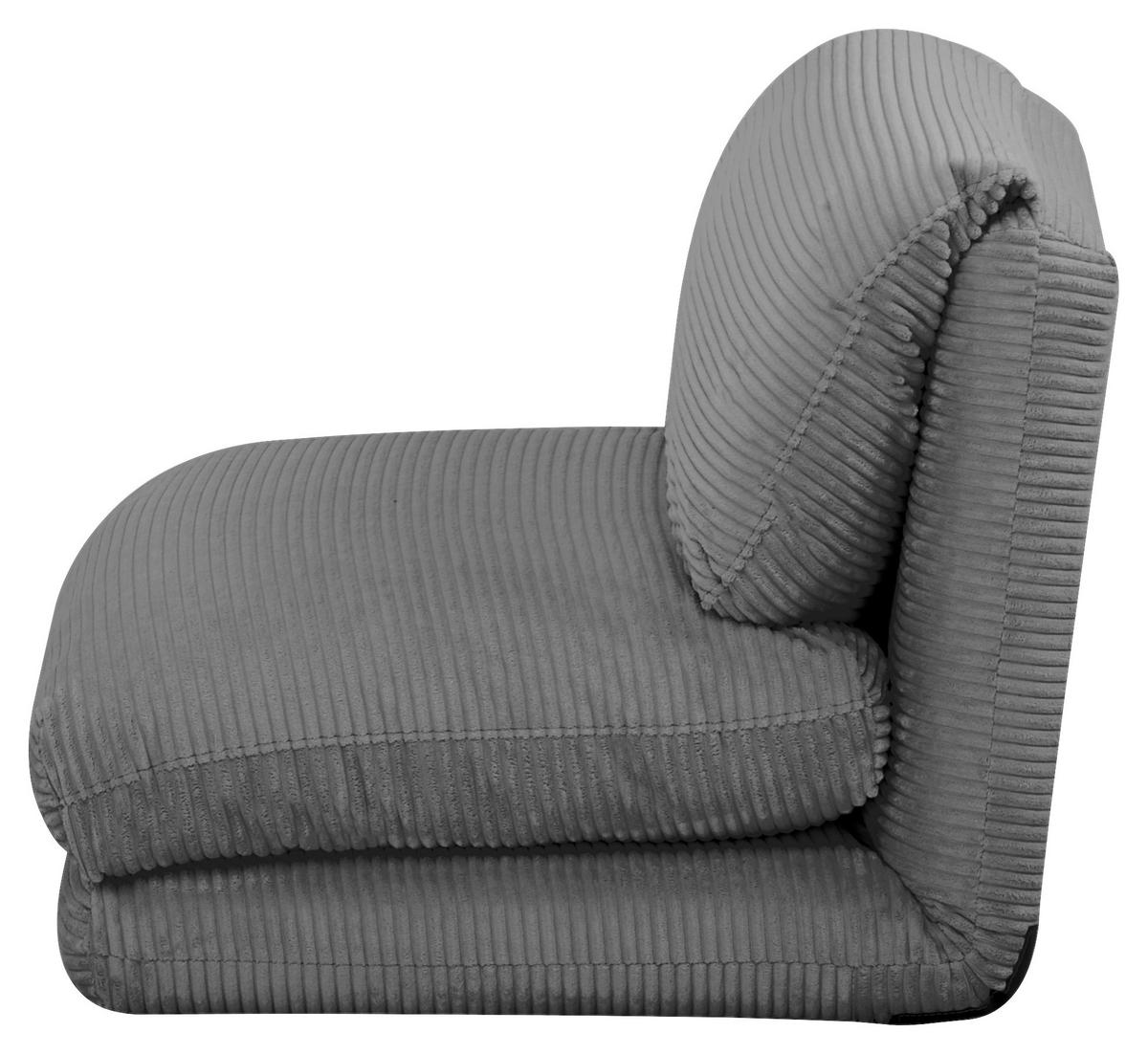 SCHLAFSESSEL in Cord Dunkelgrau  - Dunkelgrau, Design, Textil/Metall (82/58/78cm) - Livetastic