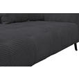 BIGSOFA  in Cord Anthrazit  - Anthrazit/Schwarz, KONVENTIONELL, Textil/Metall (246/100/116cm) - Carryhome