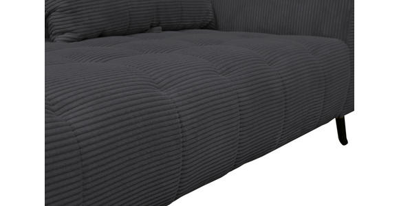 BIGSOFA  in Cord Anthrazit  - Anthrazit/Schwarz, KONVENTIONELL, Textil/Metall (246/100/116cm) - Carryhome
