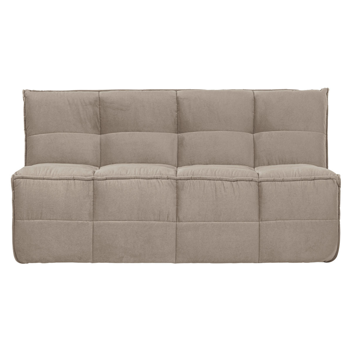 SITZBANK 164/86/75 cm Samt Taupe Kunststoff  - Taupe/Schwarz, MODERN, Kunststoff/Textil (164/86/75cm) - Livetastic