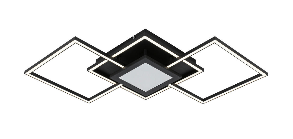 LED-DECKENLEUCHTE Texas 82/39,6/8,5 cm   - Schwarz, Design, Kunststoff/Metall (82/39,6/8,5cm) - Novel