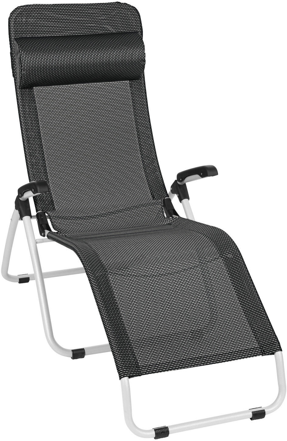 BÄDERLIEGE 60/135/113 cm  - Silberfarben/Schwarz, KONVENTIONELL, Kunststoff/Textil (60/135/113cm)