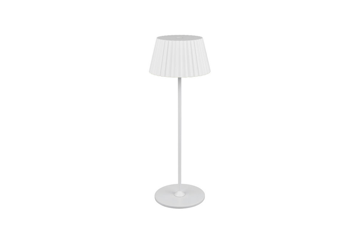STOLNÍ LAMPA NA BATERIE 13,5/39,1 cm - bílá, Konvenční, kov (13,5/39,1cm)