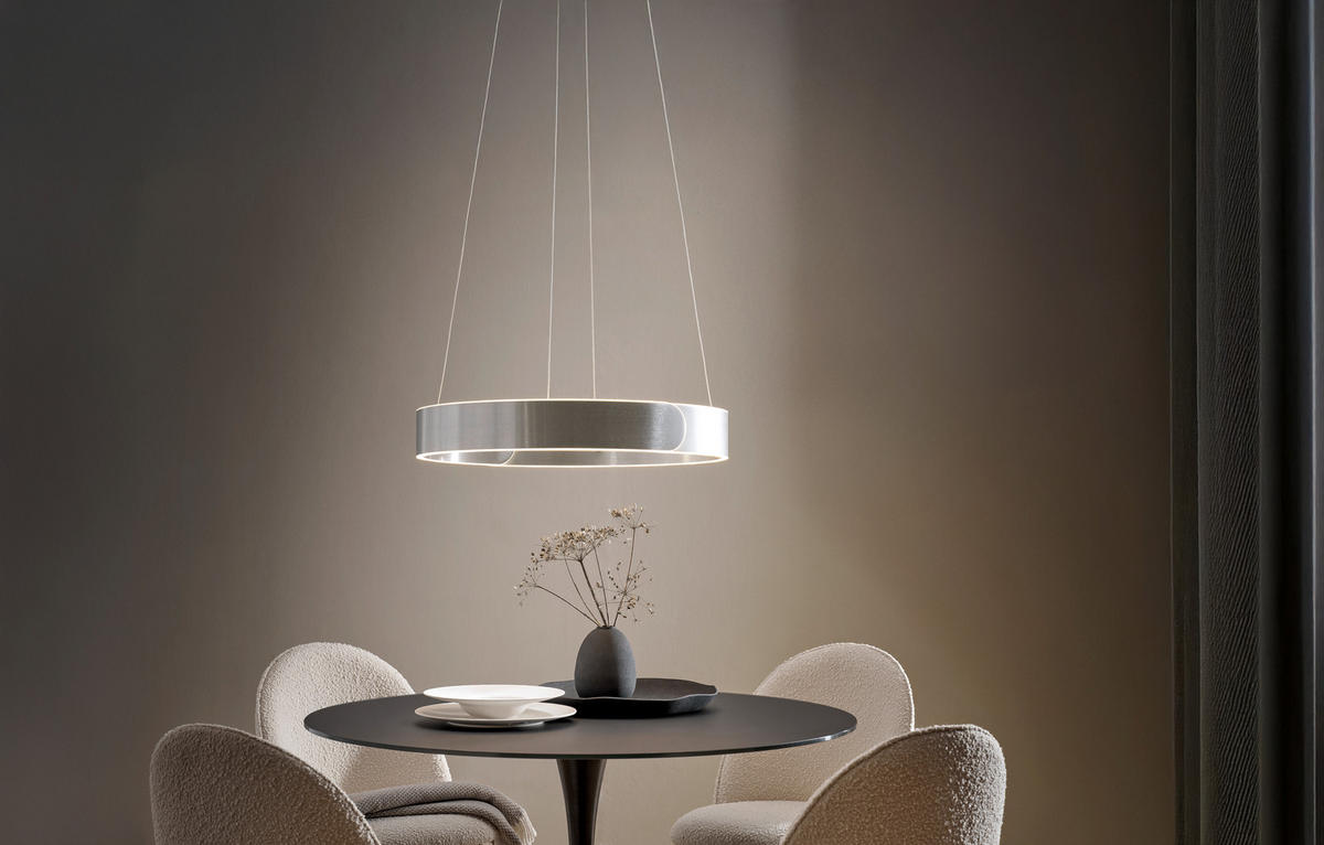 ZÁVESNÉ LED SVIETIDLO, 63/64/150 cm  - hliníková, Design, kov (63/64/150cm) - Dieter Knoll