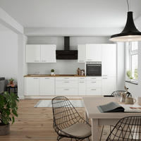 KÜCHENLEERBLOCK Touch 360 cm  in Weiß, Eichefarben  - Edelstahlfarben/Eichefarben, MODERN, Holzwerkstoff/Metall (360cm) - Nobilia