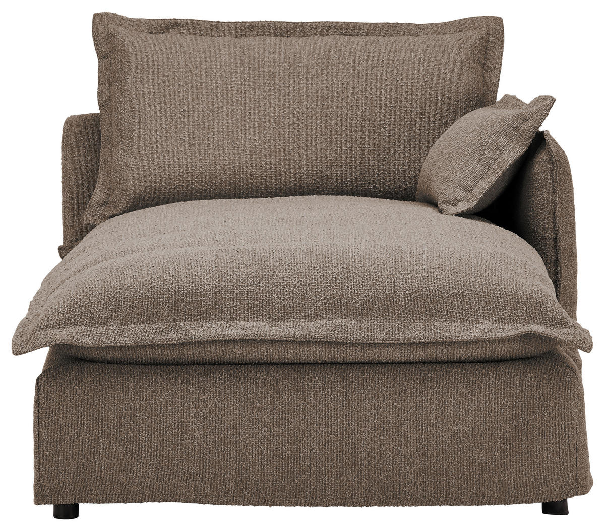 HUSSEN-ECKSOFA in Flachgewebe, Bouclé Braun  - Schwarz/Braun, Trend, Textil/Metall (295/165cm) - Livetastic