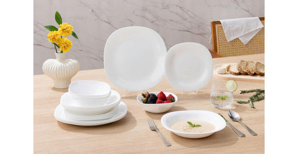 TAFELSERVICE 16-teilig  - Weiß, Basics, Glas - Boxxx