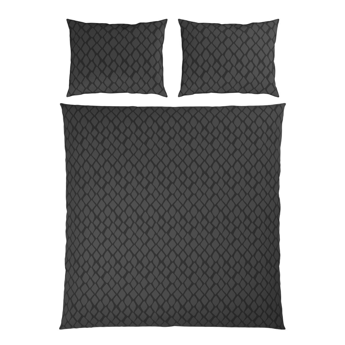 POSTELJINA SA DVA LICA STRIPES DK 200/200 cm saten antracit  - antracit, Dizajnerski, tekstil (200/200cm) - Dieter Knoll