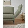 ECKSOFA  in Flachgewebe Salbeigrün Armteilverstellung, Relaxfunktion, Drehsitzfunktion  175-224/255-365 cm  - Salbeigrün/Schwarz, Design, Textil/Metall (175-224/255-365cm) - Dieter Knoll