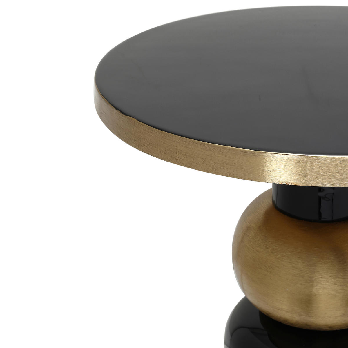 BEISTELLTISCH Schwarz, Goldfarben rund  - Goldfarben/Schwarz, Design, Metall (51/53cm) - Kayoom