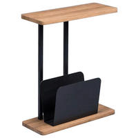 BEISTELLTISCH 20/50/60 cm Schwarz, Eichefarben rechteckig  - Eichefarben/Schwarz, Design, Holzwerkstoff/Metall (20/50/60cm)