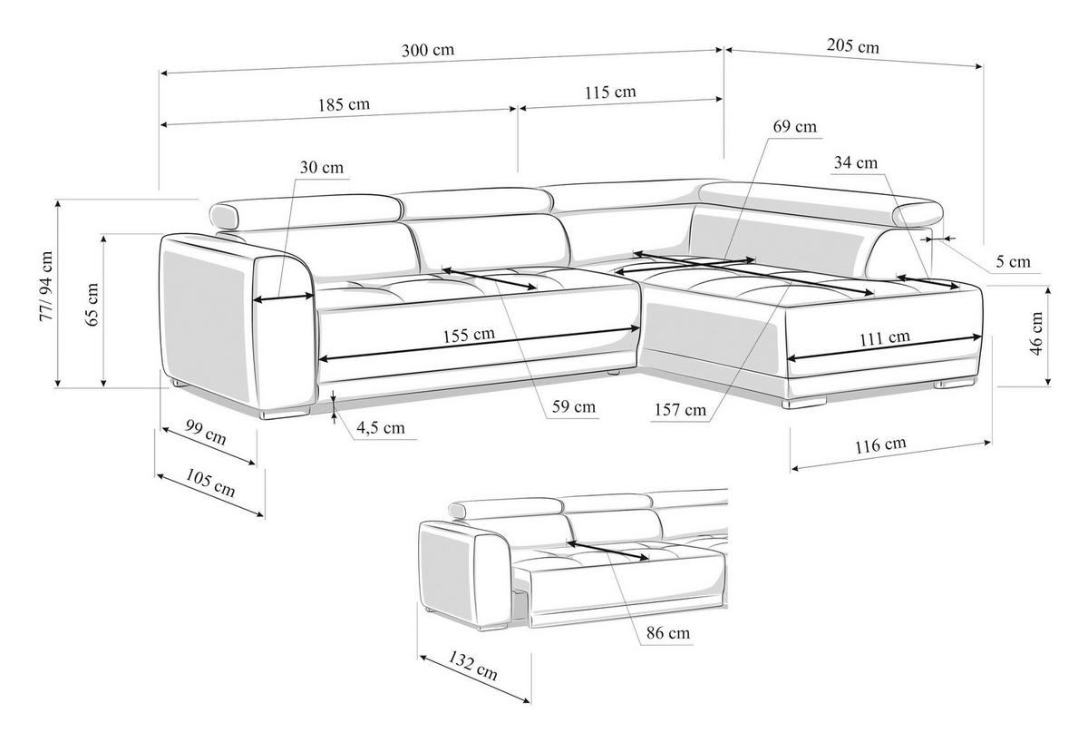 ECKSOFA in Struktur Hellgrau  - Hellgrau/Schwarz, Design, Kunststoff/Textil (284/205cm) - MID.YOU