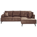 ECKSOFA Braun Mikrofaser  - Schwarz/Braun, Design, Textil/Metall (270/190cm) - Carryhome