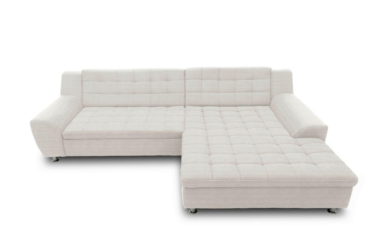 ECKSOFA MORTON Beige Mikrofaser  - Chromfarben/Beige, MODERN, Textil/Metall (304/200/84cm) - MID.YOU