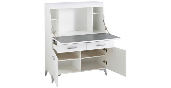 SEKRETÄR Kabeldurchlass, Stauraum - Schwarz/Alufarben, LIFESTYLE, Holzwerkstoff/Kunststoff (98/124/42cm) - Carryhome
