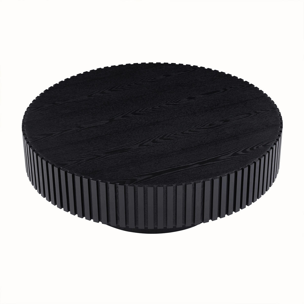 COUCHTISCH furniert 80/80/34 cm rund Schwarz  - Schwarz, MODERN, Holzwerkstoff (80/80/34cm) - Livetastic