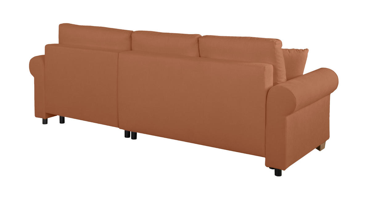 ECKSOFA in Rostfarben  - Rostfarben/Buchefarben, Design, Holz/Textil (266/161cm) - MID.YOU