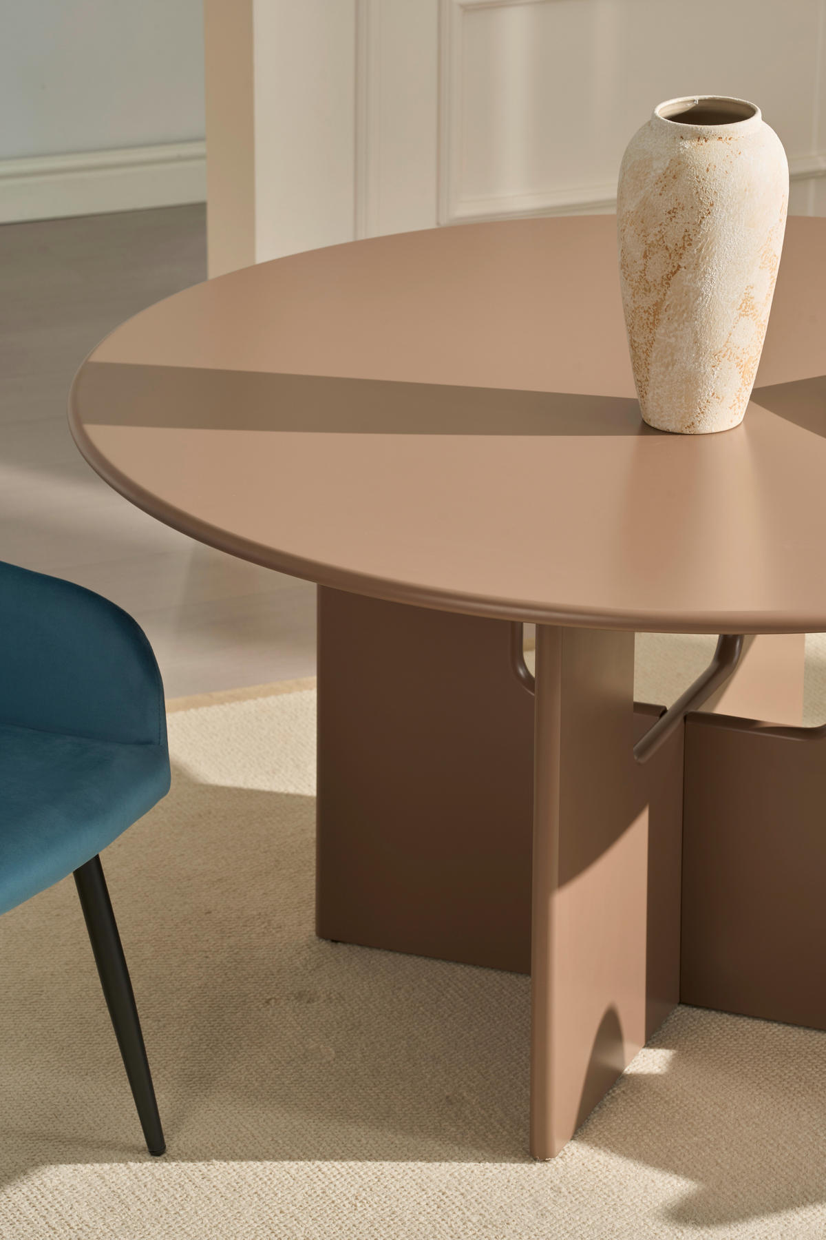 ESSTISCH 140/140/75 cm Nachbildung  Holzwerkstoff rund Braun  - Braun, MODERN, Holzwerkstoff (140/140/75cm) - Livetastic