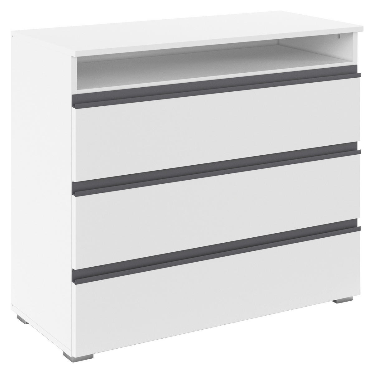 KOMMODE  in 93/81/42 cm  - Silberfarben/Graphitfarben, Trend, Holzwerkstoff (93/81/42cm) - Xora
